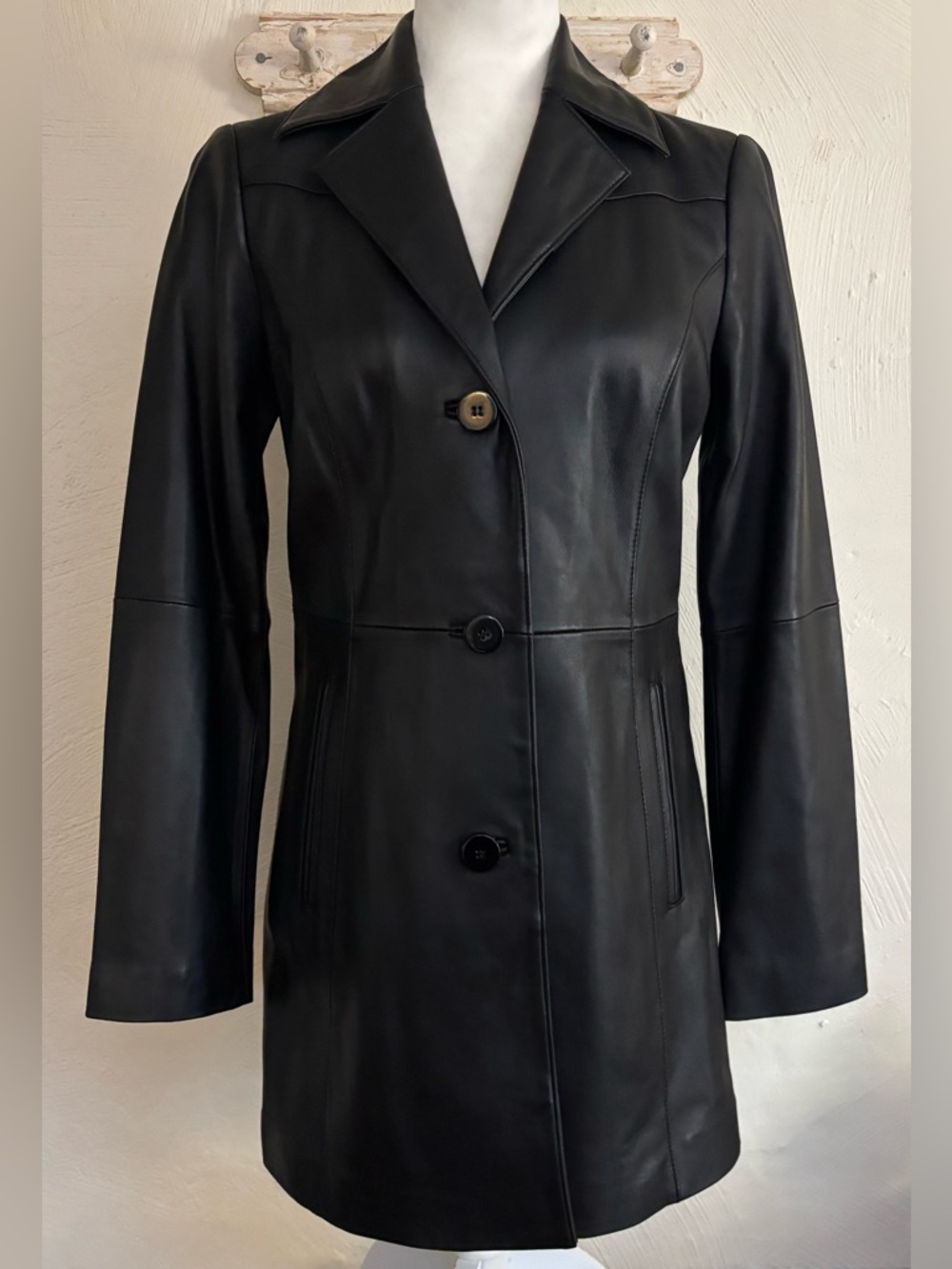 Anne Klein Walker Leather Coat